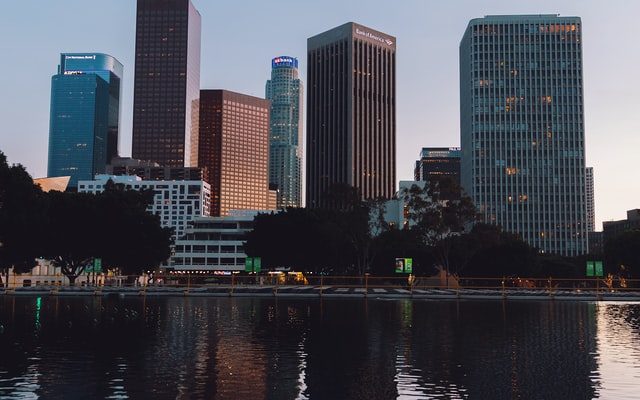 skyline view of downtown los angeles